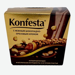 Konfesta глазированная конфета с шоколадно-ореховой начинкой