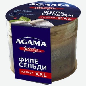 Сельдь Agama атлантическая соленая филе-кусочки в масле, 250г, 250 г