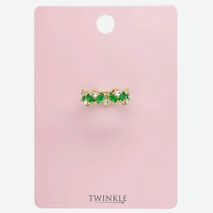 TWINKLE Кольцо GREEN CRYSTALS, 1 шт.