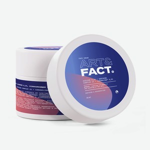 ART&FACT Крем для лица с азуленом 0,2%, успокаивающим комплексом 1% и пептидом ChroNOline, 50 мл