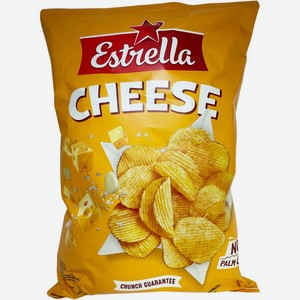 Чипсы Estrella со вкусом сыра рифленые, 130г, 130 г
