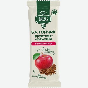 Батончик Вкус&польза фруктово-ореховый Яблоко-корица, 35г