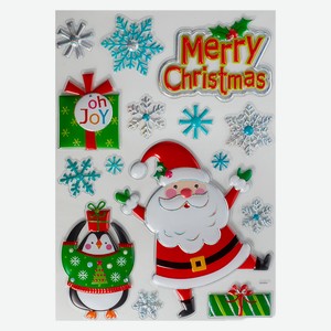 Наклейка на окно Santa s World Весёлый Дед Мороз 30*42см артNY01819