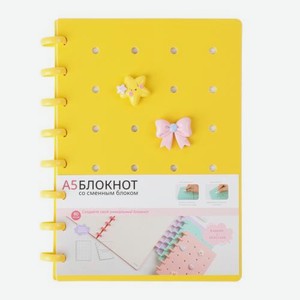 Блокнот A5 на гребне 80 листов+джибитсы в ассортименте 240 г
