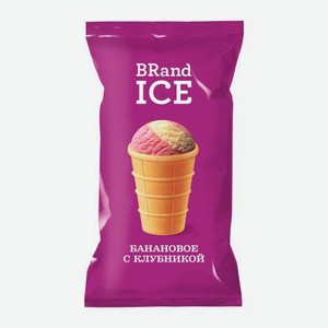 Мороженое Банановое с клубникой в вафельном стаканчике Brandice 70г 70 г