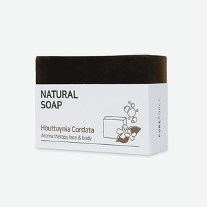 PUREFORET Мыло твёрдое с хауттюйнией сердцевидной Natural Soap Houttuynia Cordata, 90 г