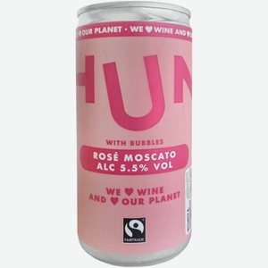 Напиток алкогольный Hun Rose Moscato газированный полусладкий розовый, 200мл