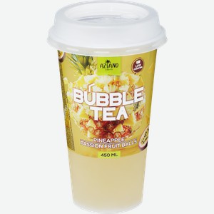 Напиток AZIANO Bubble Tea Ананас, маракуйя с джус боллами негазированный, 0.45л