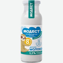 Молоко Модест, 3,2%, 200 Мл