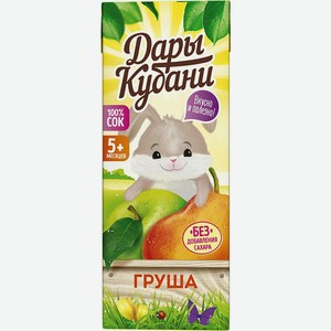 Сок  Дары Кубани  яблочно-грушевый, с 5 месяцев, 0,2 л