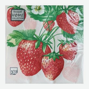 Бумажные салфетки клубника Home Collection Bouquet 33*33см 20шт 100 г
