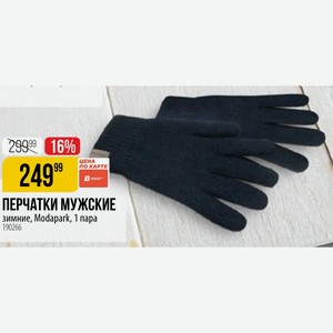 ПЕРЧАТКИ МУЖСКИЕ зимние, Modapark, 1 пара