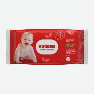 Влажные салфетки детские с алоэ Huggies Ultra Comfort 56шт 323 г