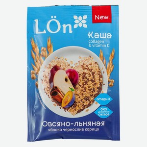Каша Lon овсяно-льняная с яблоком, черносливом и корицей, 30