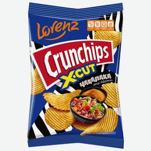 Чипсы картофельные рифленые Crunchips X-Cut со вкусом африканской Чакалаки