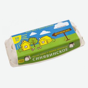 Яйцо куриное «Синявское» Деревенское с ярким желтком С0 белое, 10 шт