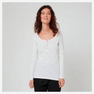 Футболка женская InExtenso с длинныс рукавом белая, р.xs-xxl
