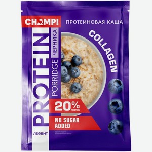 Каша протеиновая Champ Черника овсяная со льном без сахара 40г, 40 г