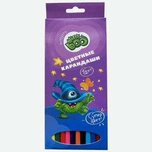 Карандаши Wizzy Boo пластиковые цветные в наборе 12шт, 12 шт