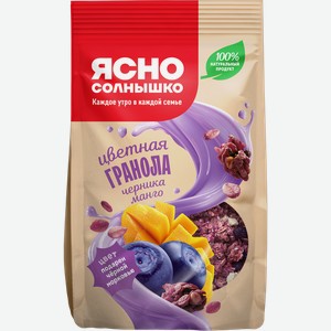 Гранола ЯСНО СОЛНЫШКО С манго и черникой, 250г