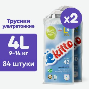 Трусики Ekitto Everyday ультратонкие L (9-14 кг) 84 шт.