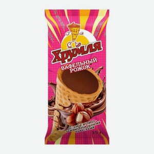 Вафельный рожок с орехово-шоколадной пастой Хрумля 35г 35 г