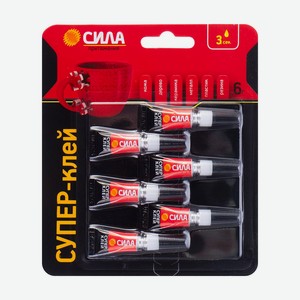 Суперклей, СИЛА, 6 шт., 6 г