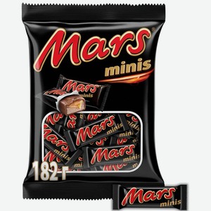Шоколадные конфеты Mars Мини (Minis) с карамелью и нугой 182 г