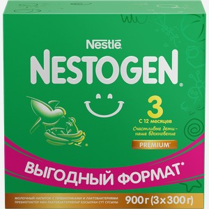 Молочко детское NESTOGEN 3, с 12 месяцев, 900г