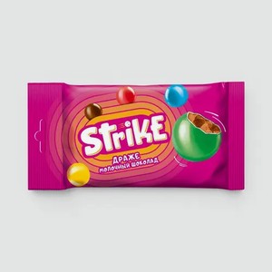 Драже «Strike» молочный шоколад в цветной глазури, 40 г