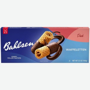 Трубочки Bahlsen вафельные покрытые тёмным шоколадом, 100г