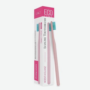#DENTAGLANZ Зубная щетка Ecoline Toothbrush Pink, 1 шт.
