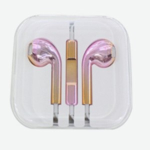 Наушники-гарнитура Red Line E09 перламутровые, Jack 3,5mm, розово-оранжевый