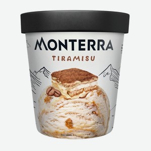 Мороженое Monterra пломбир с сыром маскарпоне и кусочками печенья тирамису БЗМЖ 480 мл