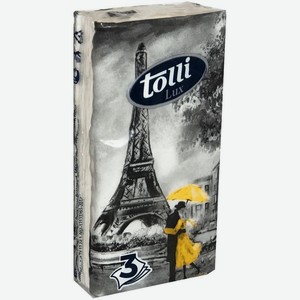 Платочки бумажные Tolli Lux гигиенические 3 слоя 10шт.