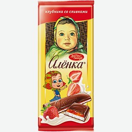 Шоколад Алёнка, Клубника Со Сливками, Молочный, 87 Г
