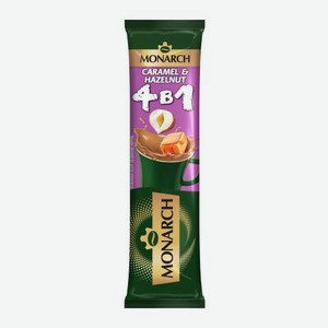 Растворимый кофе 4в1 со вкусом карамели и лесного ореха Jacobs Monarch 13.5г 13 г