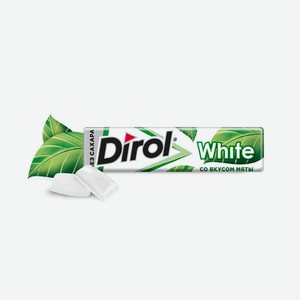 Жевательная резинка Dirol White со вкусом мяты без сахара, 13.6г, 14 г