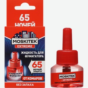 Жидкость MOSKITEK Extreme от комаров, 65 ночей защиты, 30мл