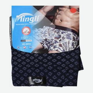 Трусы-боксеры мужские индиго с рисунком Mingli Vilena в ассортименте 100 г