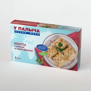 Замороженные полуфабрикатытм У ПалычаМанты с мясом и картофелем 440 г