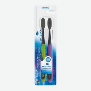 Зубная щетка medium Deep Clean Natusana 2шт 46 г
