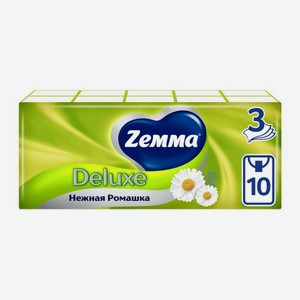 Носовые платочки Ромашка Deluxe Zemma 3 слоя 10шт*10шт 240 г