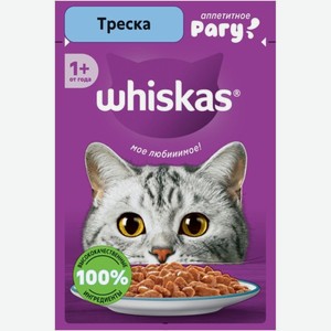 Влажный корм Whiskas треска рагу для взрослых кошек, 75г