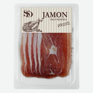 Вяленое мясо Хамон Мраморный сыровяленый «Сытный Дом» Jamon Gran Reserva свиной окорок 16 месяцев нарезка, 70 г