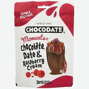 Конфеты Chocodate Moments Финики с кремом из малины в молочном шоколаде, 90г, 90 г