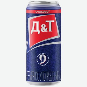 Пивной напиток Очаково Д&Т нефильтрованный осветленный пастеризованный 7% 450мл, 450 мл