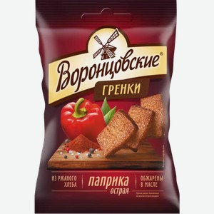 Гренки Ржано-Пшеничные Воронцовские Со Вкусом Острой Паприки Ту 60Г