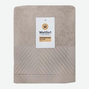 Махровое полотенце 50*80см Капучино с бортом Wellfort 170 г