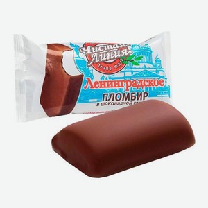 Мороженое Чистая линия Ленинградское пломбир ванильный в шоколадной глазури 80г 80 г